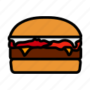 hamburger, restaurant, food, meal, fast, lineart, cheese