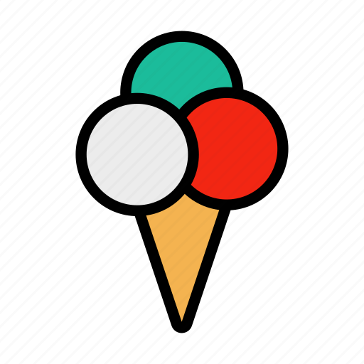 Cone, restaurant, food, ice, cream, dessert, lineart icon - Download on Iconfinder