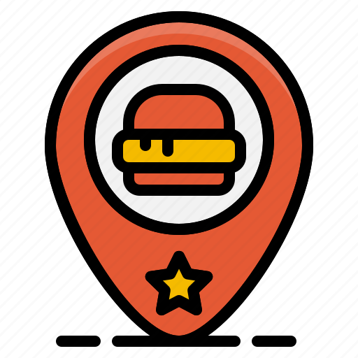Fast, food, hamburger, location, map, pin, restaurant icon - Download on Iconfinder