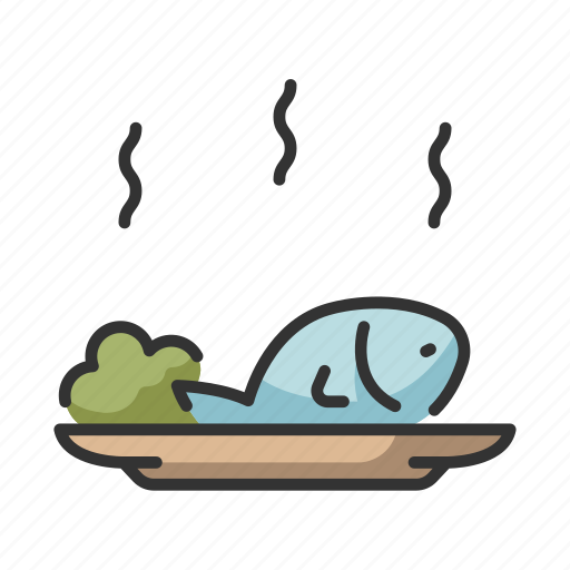 Dish, fish, food, hot, meal, vegetable icon - Download on Iconfinder