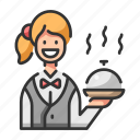 food, restaurant, tray, waitress, woman