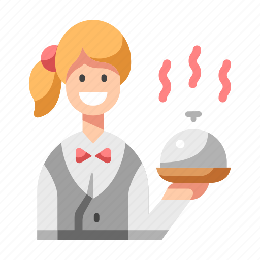 Food, restaurant, tray, waitress, woman icon - Download on Iconfinder