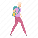 backpack, family, old, person, sport, woman