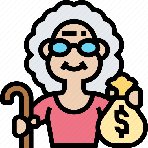 Pensioner, financial, saving, money, benefit icon - Download on Iconfinder