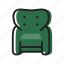 club chair, chair, furniture, interior, seat, retro, sofa, green 