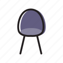 chair, furniture, interior, seat, retro, purple 