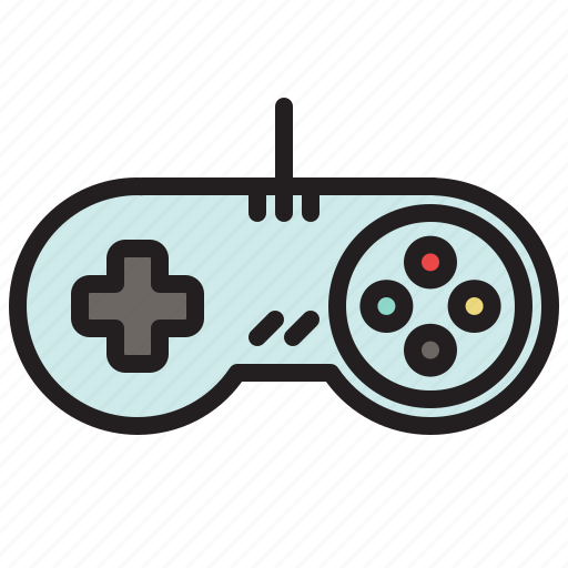 Colored, controller, game, games, retro, super nintendo icon - Download on Iconfinder