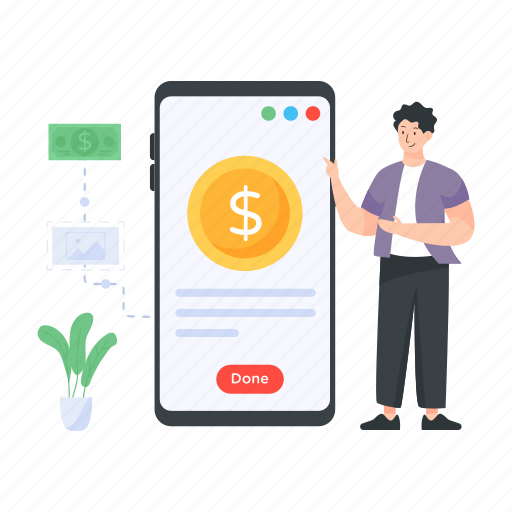 Mobile payment, mobile revenue, digital payment, business app, financial app illustration - Download on Iconfinder