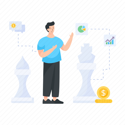 Business strategy, investment strategy, data analytics, financial strategy, strategic planning illustration - Download on Iconfinder