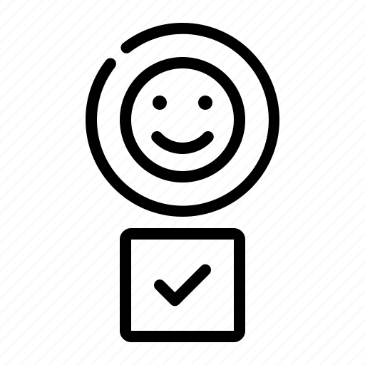 Feedback, emoji, check, marketing, rating, smileys, positive icon - Download on Iconfinder