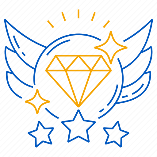 Diamond, medal, badge, wing, reward, award, tournament icon - Download on Iconfinder