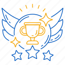 win, trophy, medal, badge, wing, reward, award, tournament