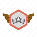 badge, star badge, ribbon-badge, winner, award-badge, award, reward, achievement, prize, achieve 