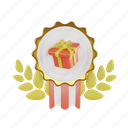gift, gift badge, award, reward, ribbon badge, badge, winner, achievement, award badge 