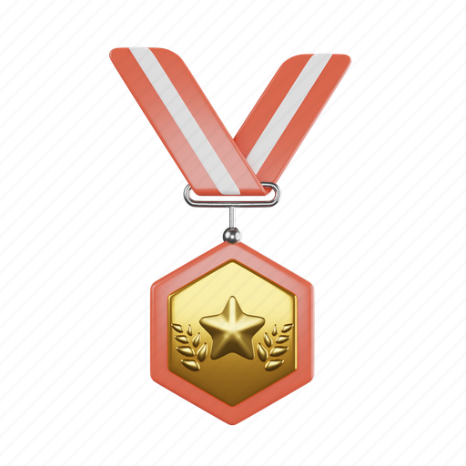 Medal, award, reward, achievement, badge, prize, winner 3D illustration - Download on Iconfinder