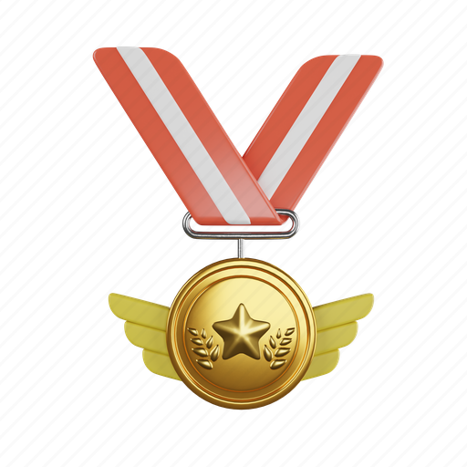 Medal, star medal, award, reward, achievement, badge, prize 3D illustration - Download on Iconfinder