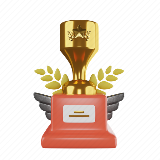 Trophy, cup, award, winner, achievement, prize, champion 3D illustration - Download on Iconfinder
