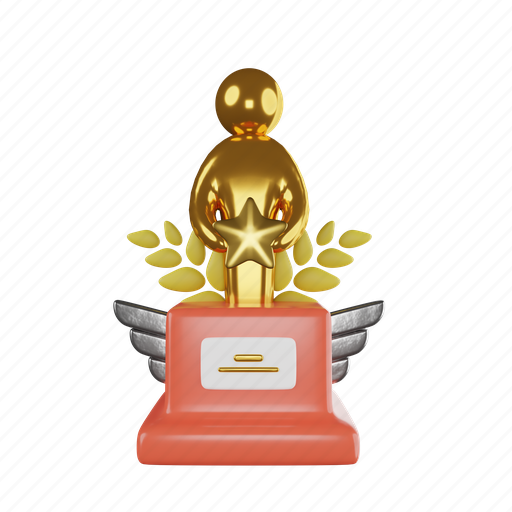 Trophy, winner trophy, cup, award, winner, achievement, prize 3D illustration - Download on Iconfinder