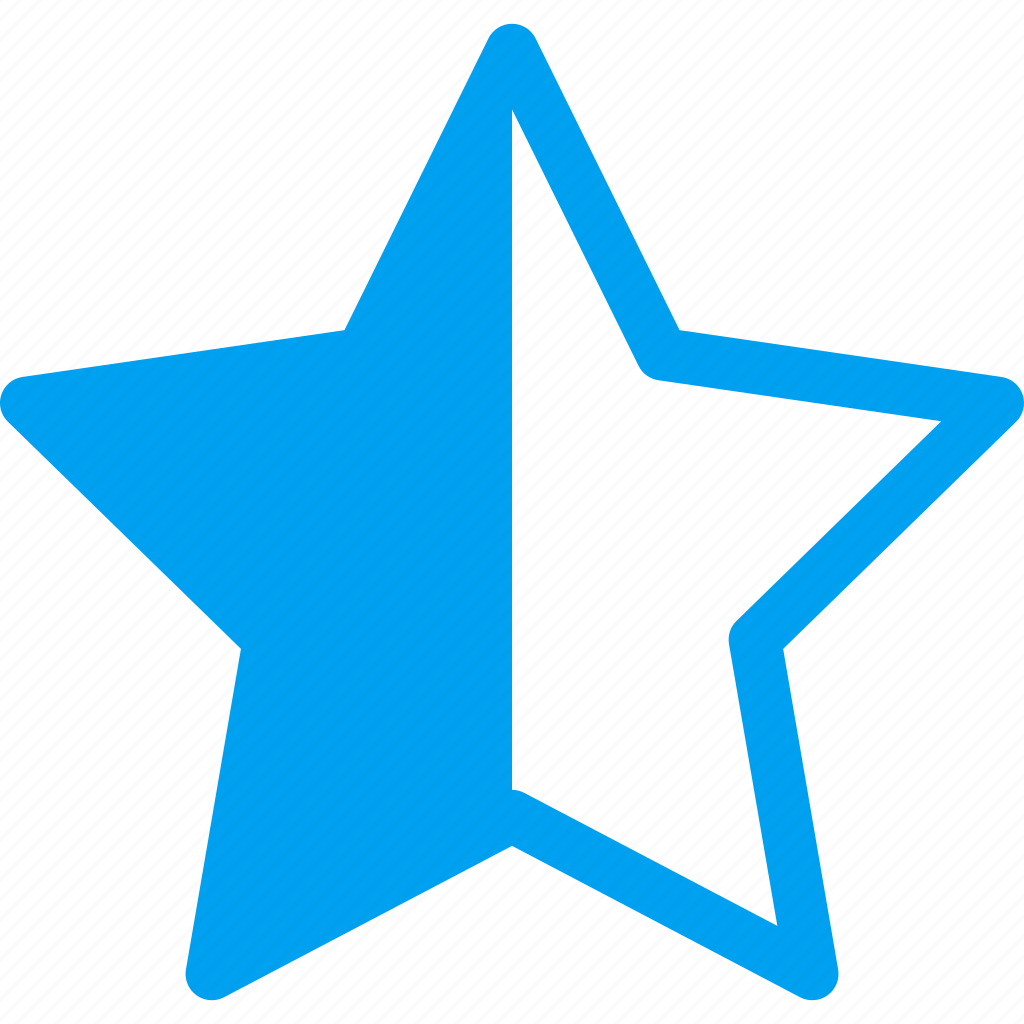 Star mark. Half Star icon. Star-half. Half Star icon with class. Favorite icon.