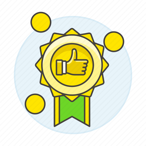 Badge, circle, gold, like, medal, rewards icon - Download on Iconfinder