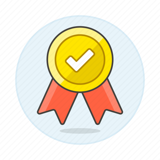 Badge, check, coin, rewards, ribbon, winner icon - Download on Iconfinder