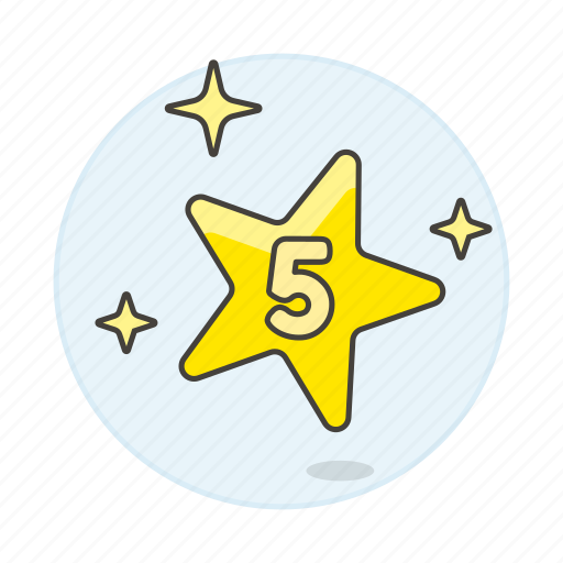 Five, gold, number, rating, rewards, star icon - Download on Iconfinder