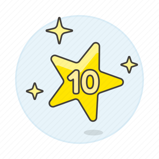 Gold, number, rating, rewards, star, ten icon - Download on Iconfinder
