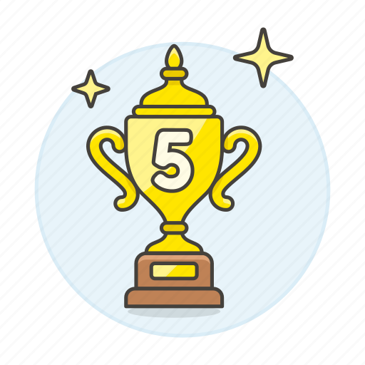 Fifth, five, gold, rewards, star, trophy, winner icon - Download on Iconfinder