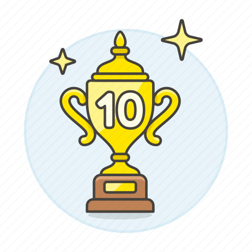 Gold, rewards, star, ten, tenth, trophy, winner icon - Download on Iconfinder
