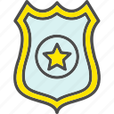 badge, law, officer, police, sheriff, shield