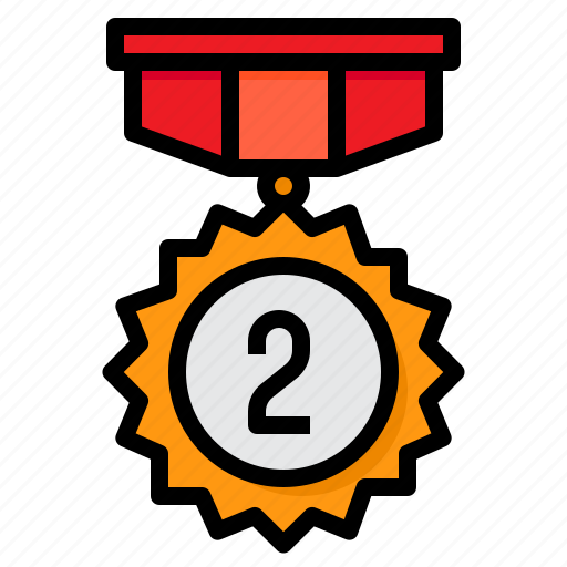 Medal, reward, badge, award, second icon - Download on Iconfinder