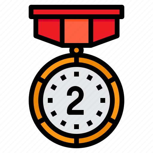 Medal, reward, badge, second, award icon - Download on Iconfinder