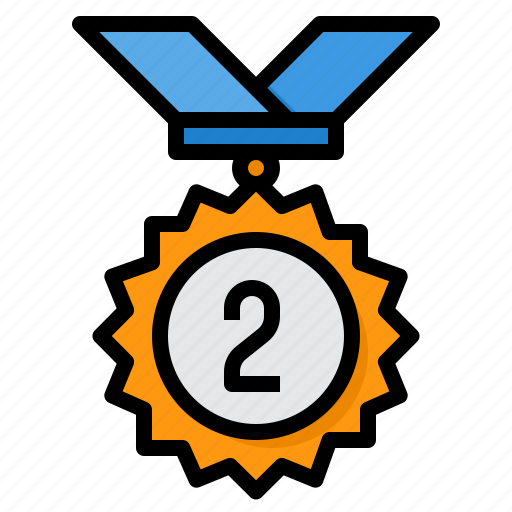 Medal, second, reward, badge, award icon - Download on Iconfinder