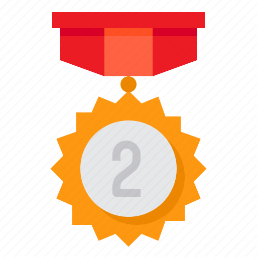 Medal, reward, badge, award, second icon - Download on Iconfinder