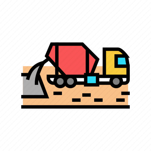 Concrete, mixer, truck, crushed, embankment, strengthening icon - Download on Iconfinder