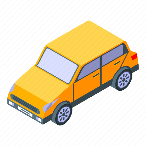 Car, cartoon, isometric, sport, transport, wheel, yellow icon - Download on Iconfinder