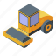 business, car, cartoon, construction, isometric, road, roller 