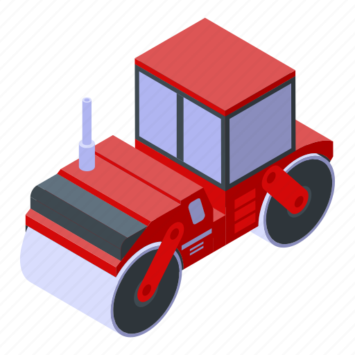 Border, car, cartoon, isometric, red, road, roller icon - Download on  Iconfinder