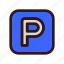 car, park, zone, public, parking, roadsign, p letter 