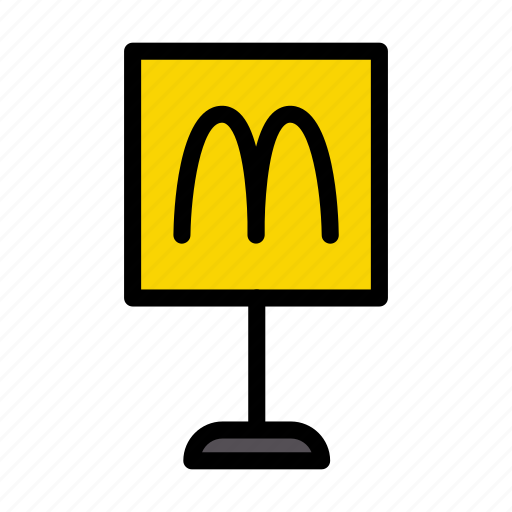 Macdonald, sign, food, road, board icon - Download on Iconfinder
