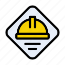 construction, worker, road, sign, helmet