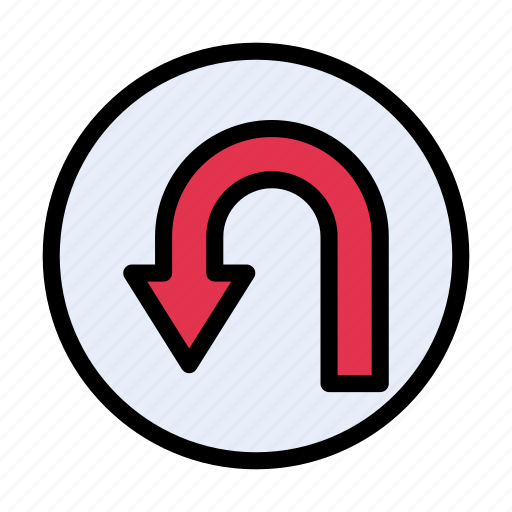 Uturn, arrow, reverse, road, sign icon - Download on Iconfinder
