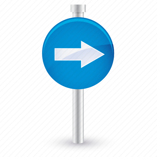Blue, direction, sign, arrow, right icon - Download on Iconfinder