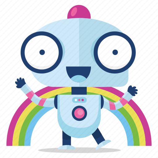 Emoji, emoticon, rainbow, robot, sticker icon - Download on Iconfinder