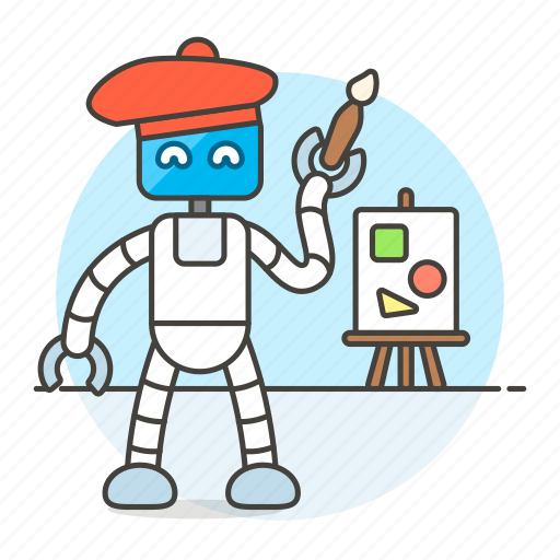 Paintbrush, beret, artist, robot, paint, ai, creative icon - Download on Iconfinder