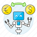 ai, business, currency, dollar, euro, exchange, money, robot