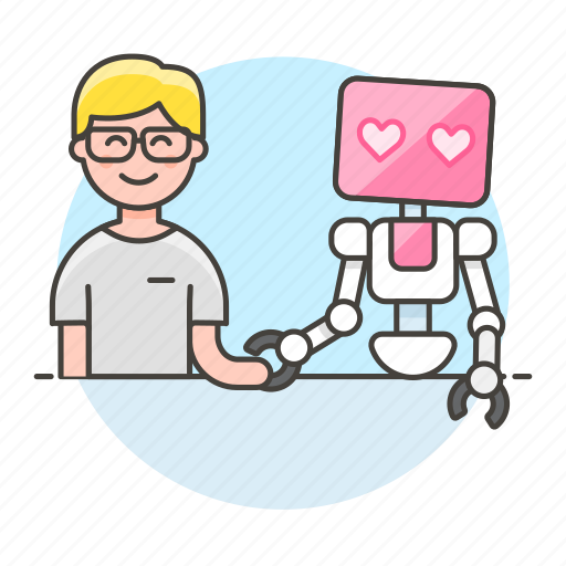 Dating, flirt, human, love, male, relationship, robot icon - Download on Iconfinder