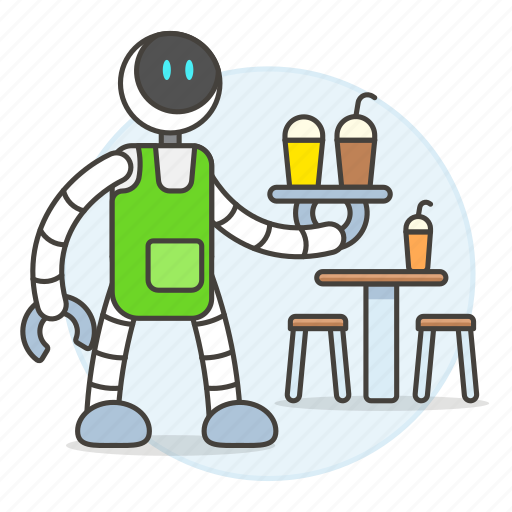 Robot, ai, waiter, service, coffee, shop, food icon - Download on Iconfinder