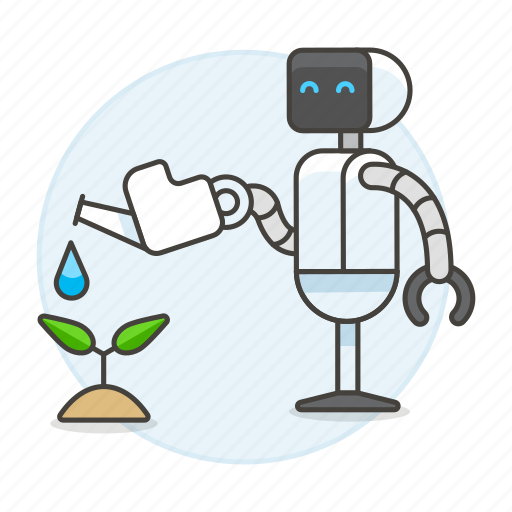 Ecological, watering, plant, ai, grow, robot icon - Download on Iconfinder