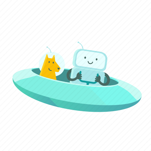 Pet, dog, color, ufo, flying saucer, robot, set icon - Download on Iconfinder